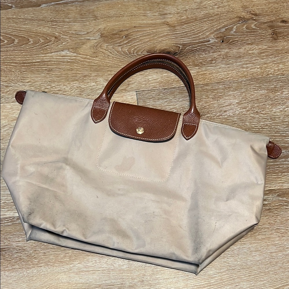 Longchamp Elegant Brown and Cream Women's Handbag - Picture 3 of 16